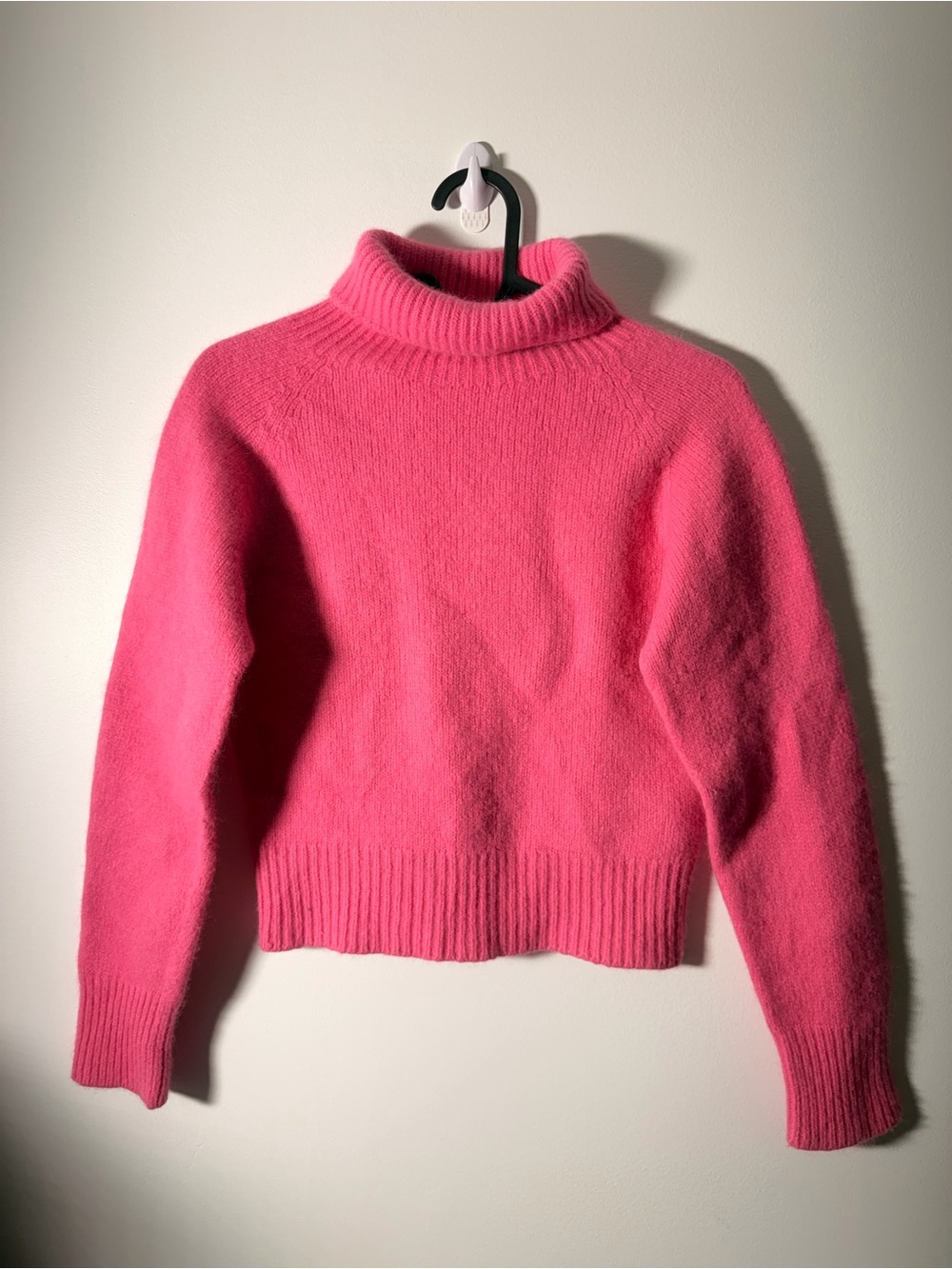 United Colors Of Benetton Hot Pink Turtleneck wool angira mix Sweater